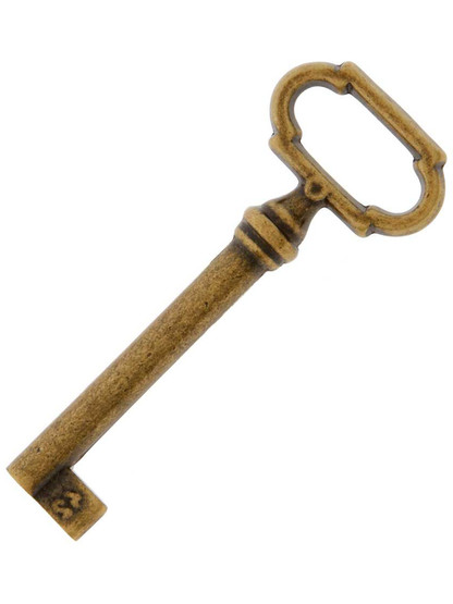 Skeleton Key In Antique Brass Dark